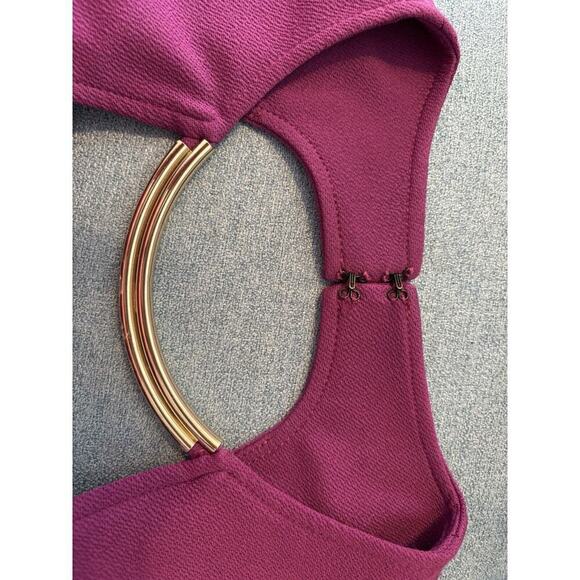 Cache Womens Purple Sleeveless Sheath Dress Key Whole Size 0 90s - Picture 9 of 9